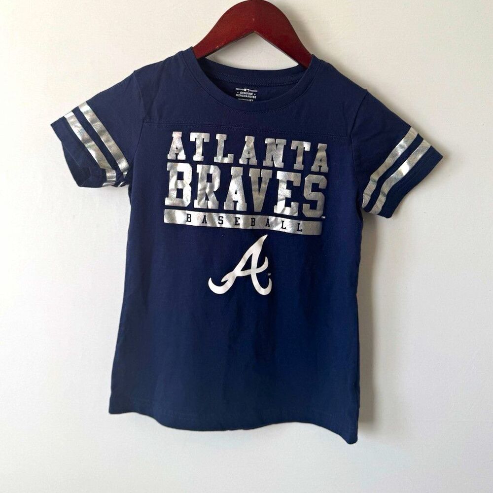 MLB Genuine Merchandise Atlanta Braves MLB Baseball Shirt Youth L 10/12 Blue